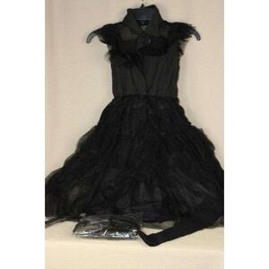 Wednesday Halloween Costume Size 6 - Dress, Belt, Wig and Knee Socks